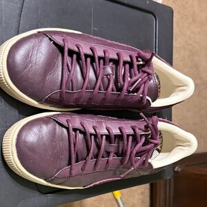 Puma Men's Dark Purple Leather Sneakers